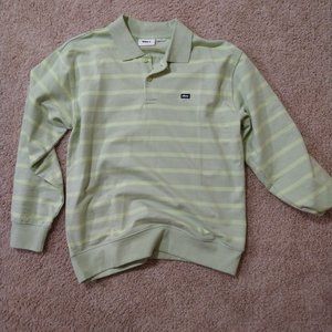OBEY LOOPER Long Sleeve Polo in Light Green (Men's Small)